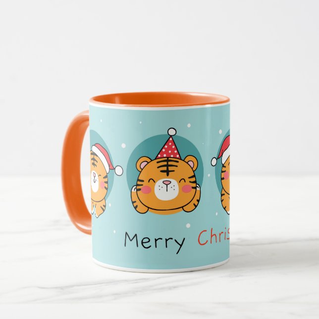 Christmas Tigers Mug (Front Left)