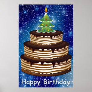 Christmas Time Birthday Poster