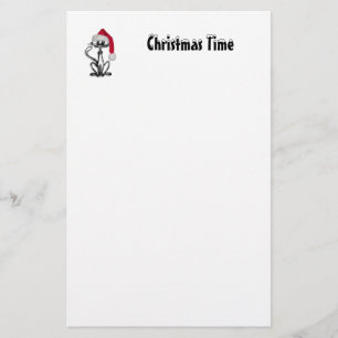 Christmas Time Cat Stationery