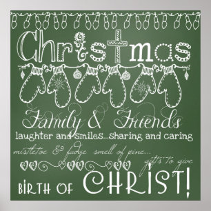 Christmas Time Chalkboard Look Poster