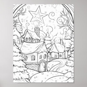 Christmas Time Colouring Poster