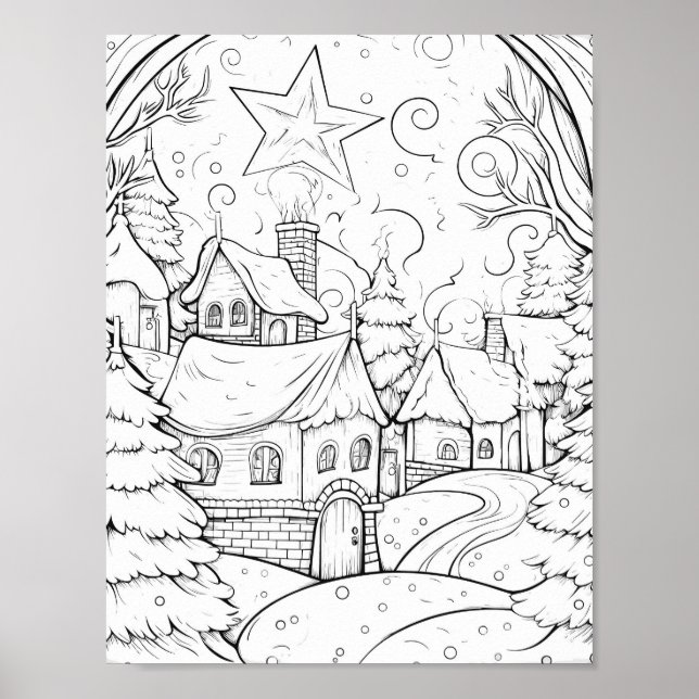 Christmas Time Colouring Poster (Front)