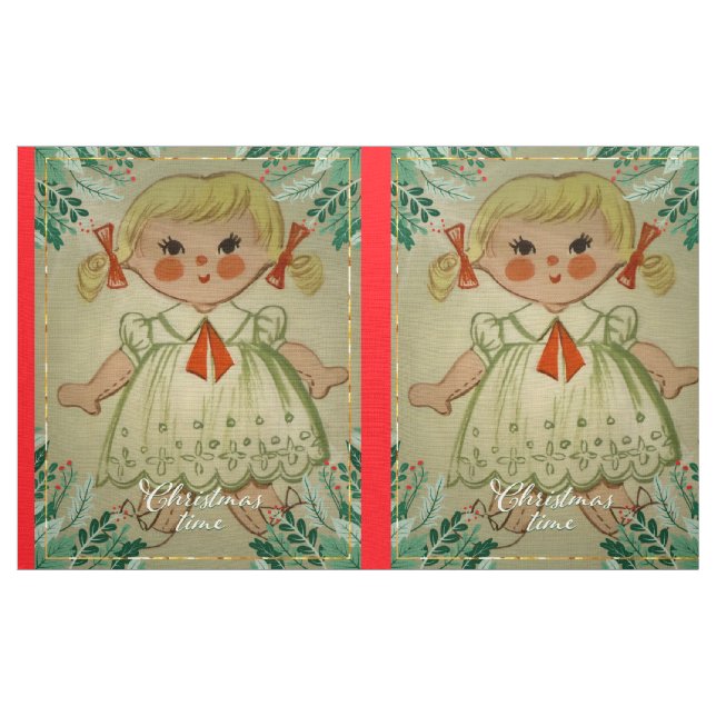Christmas Time Dolls Fabric (Yard)