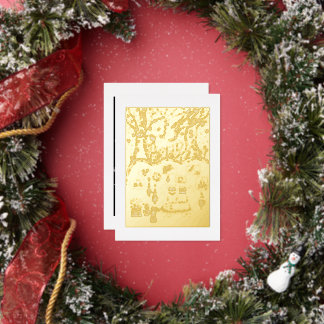 Christmas time foil holiday card