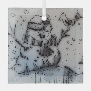 Christmas time glass ornament