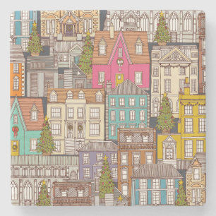 christmas time iron multi stone coaster