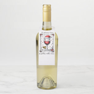 Christmas Time Is Better with Wine  Bottle Tag