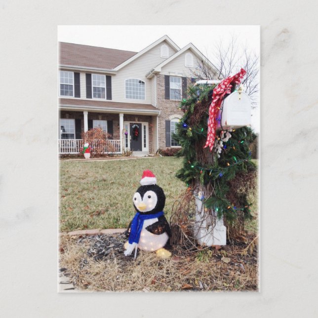 Christmas Time Mailbox Holiday Postcard (Front)