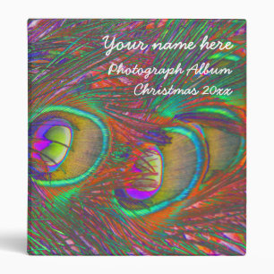 Christmas Tinsel Peacock Feather Custom Photo Binder