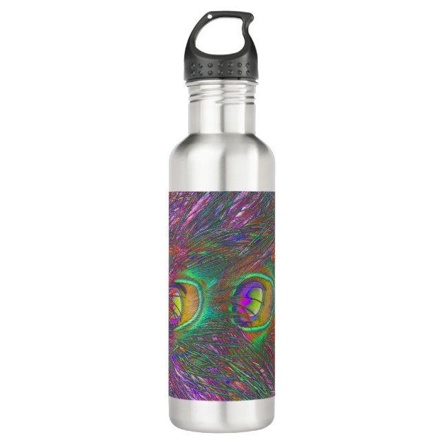 Christmas Tinsel peacock Feathers 710 Ml Water Bottle (Front)