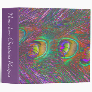 Christmas Tinsel Peacock Feathers Custom Binder
