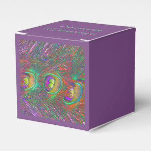 Christmas Tinsel Peacock Feathers Custom Favor Box
