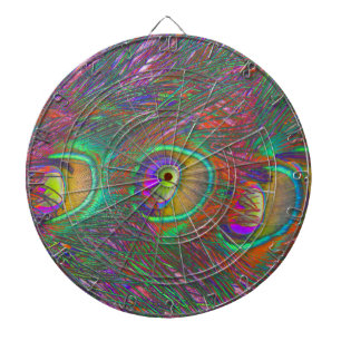 Christmas Tinsel Peacock Feathers Dartboard