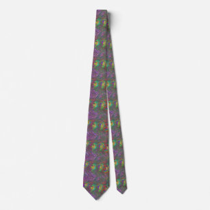 Christmas Tinsel Peacock Feathers Floral Tie