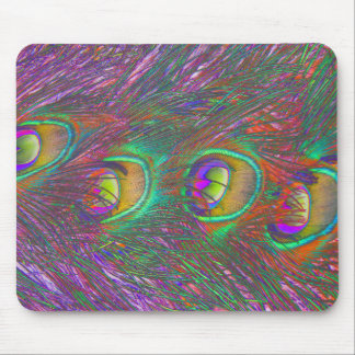 Christmas Tinsel Peacock Feathers Mousepad