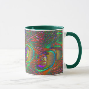 Christmas Tinsel Peacock Feathers Mug