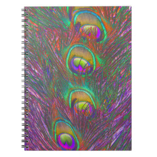 Christmas Tinsel Peacock Feathers Notebook