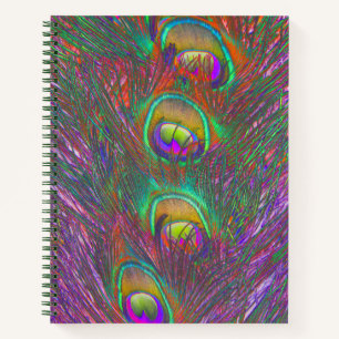 Christmas Tinsel Peacock Feathers Notebook