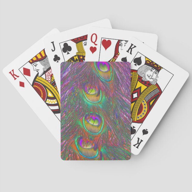 Christmas Tinsel Peacock feathers Playing Cards (Back)