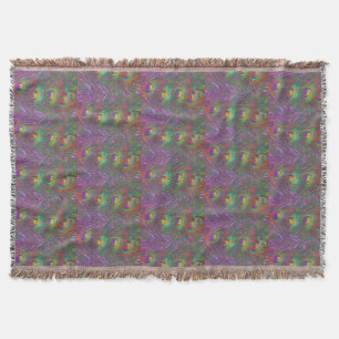 Christmas Tinsel Peacock Feathers Throw Blanket