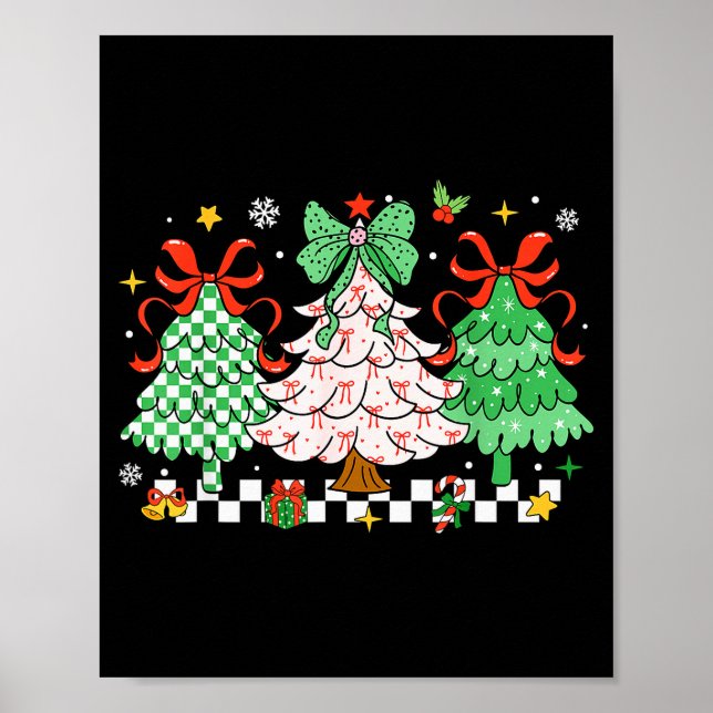 Christmas Tis The Season Coquette Bow Christmas Tr Poster (Front)