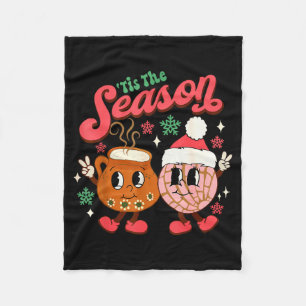 Christmas Tis The Season Mexican Concha Pan Dulce  Fleece Blanket