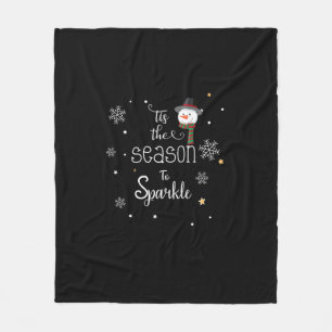 Christmas Tis The Season To Sparkle Fleece Blanket