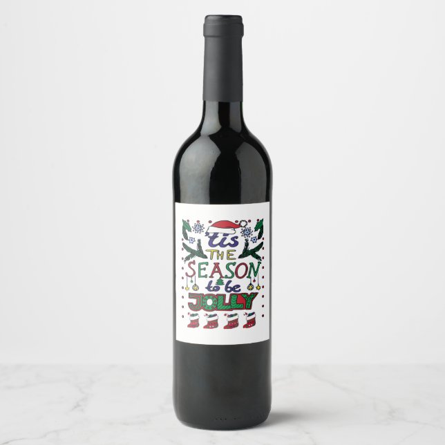 Christmas Tis The Season Wine Label (Front)