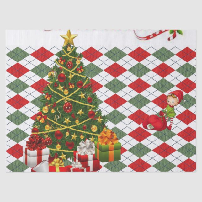 Christmas Tissue Paper, Elf Paper (Front)