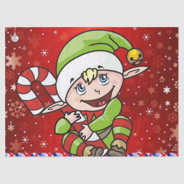 Christmas Tissue Paper, Elf Tissue Paper (Front)