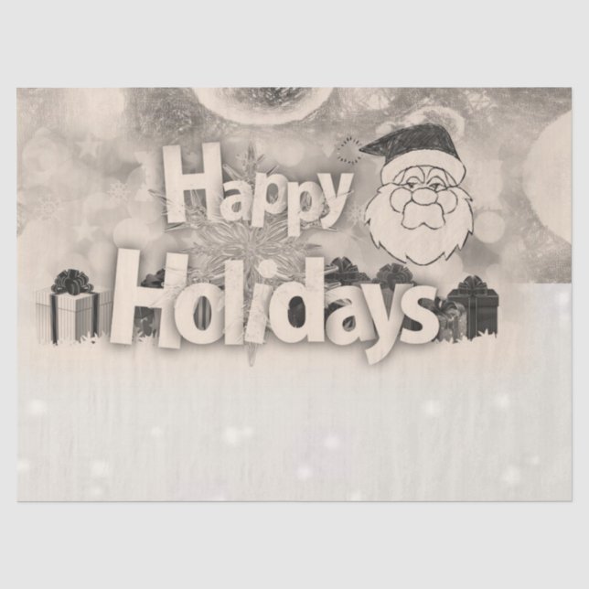 Christmas Tissue Paper, Happy Holidays Tissue Paper (Front)