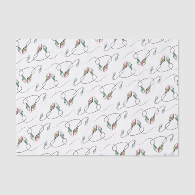 Christmas Tissue Paper Modern String of Lights (Front)