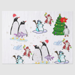 Christmas Tissue Paper Penguin Snowman Fish