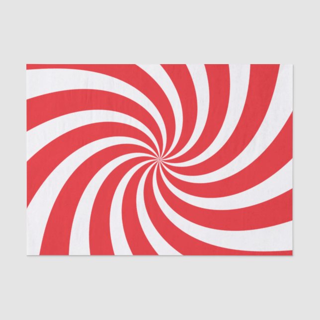 Christmas Tissue Paper Peppermint Candy Cane Swirl (Front)