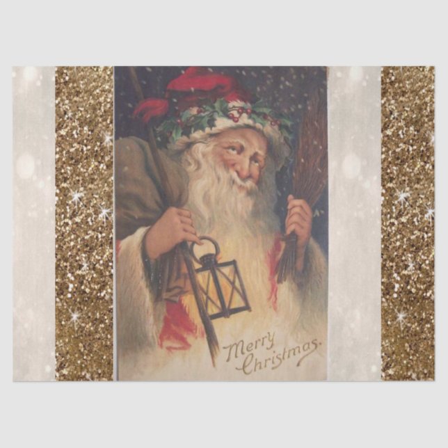 Christmas Tissue Paper, Santa Vintage Paper (Front)