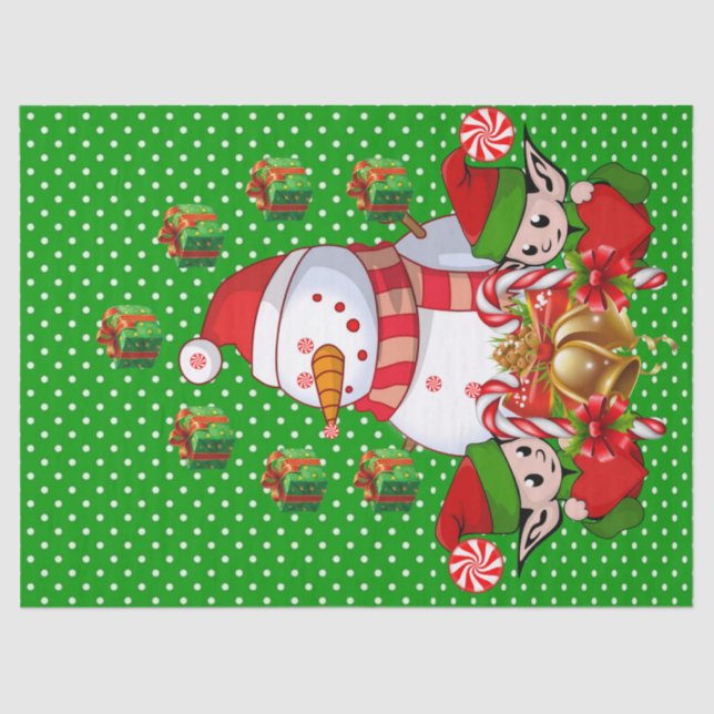 Christmas Tissue Paper Snowman Elf (Front)