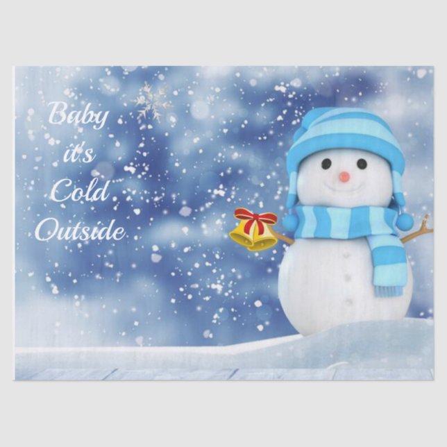 Christmas Tissue Paper, Snowman Tissue Paper (Front)