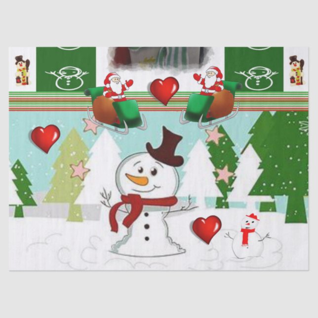 Christmas Tissue Paper, Snowman Tissue Paper (Front)