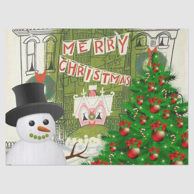 Christmas Tissue Paper, Snowman Tissue Paper (Front)