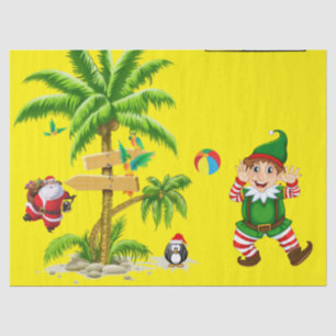 Christmas Tissue Paper, Summer Beach Bum Santa Paper