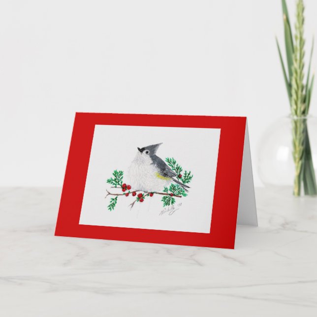christmas titmouse holiday card (Front)