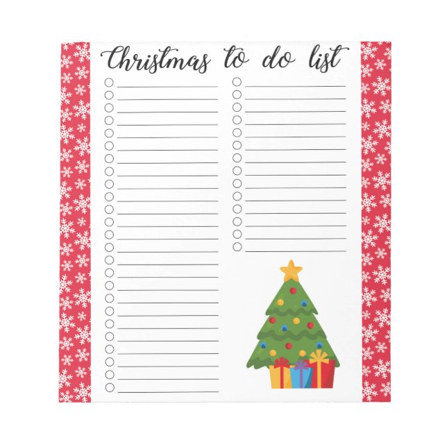 Christmas To Do List Notepad (Front)