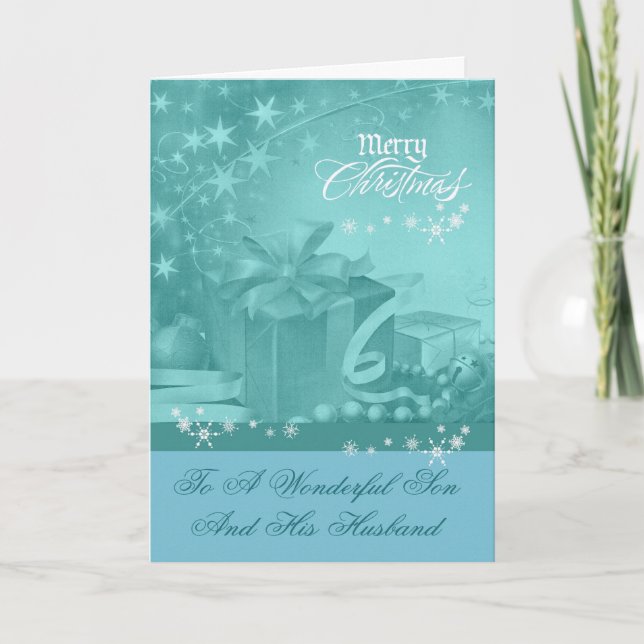 Christmas To Son And Husband Greeting Card (Front)