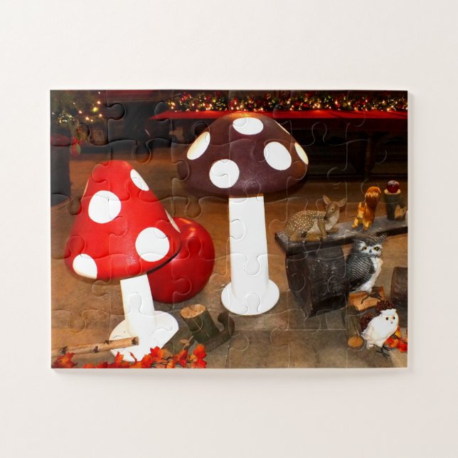 Christmas toadstools and animals jigsaw puzzle (Horizontal)