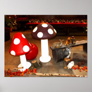 Christmas toadstools poster