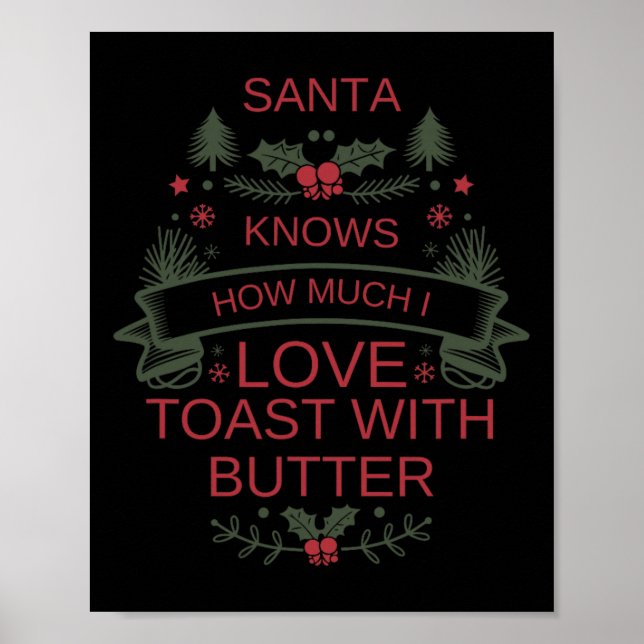 Christmas Toast And Butter Lover Shirt For Comfort Poster (Front)