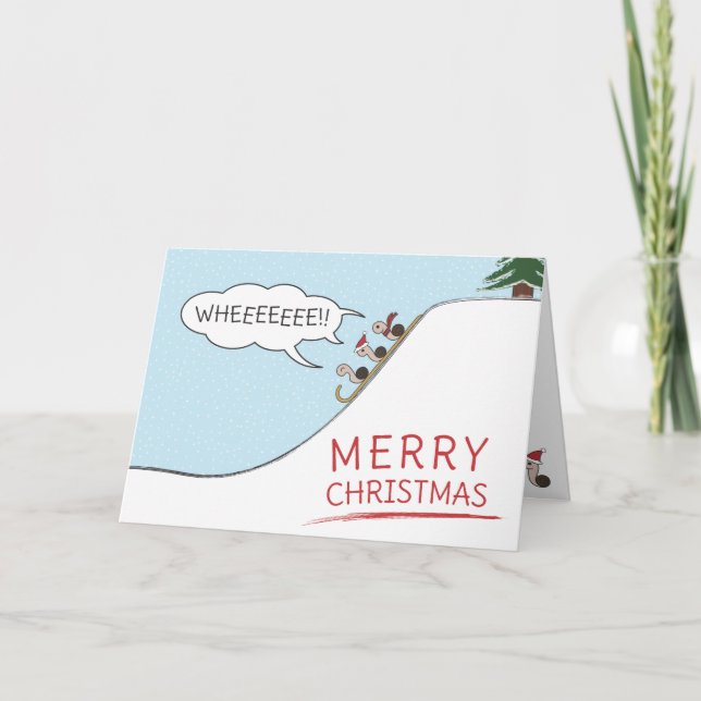Christmas Toboggan Holiday Card (Front)