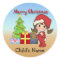 Christmas Toddler Girl Round Stickers