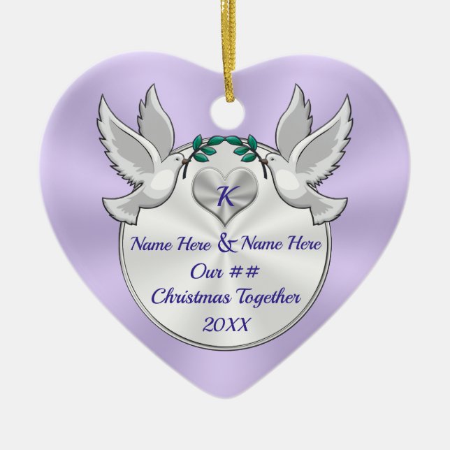 Christmas Together Ornament, Personalized Any YEAR Ceramic Ornament (Front)