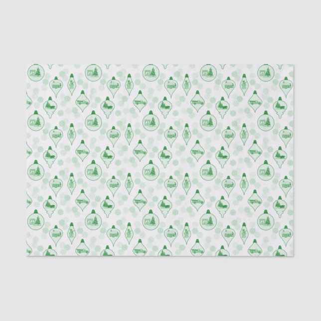 Christmas Toile in Green.  Tissue Paper (Front)